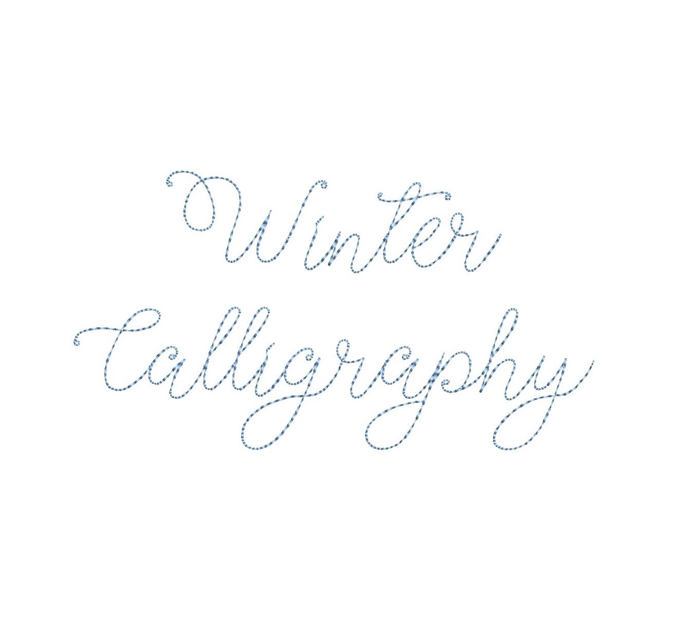 Winter Calligraphy Bean Stitch ESA font