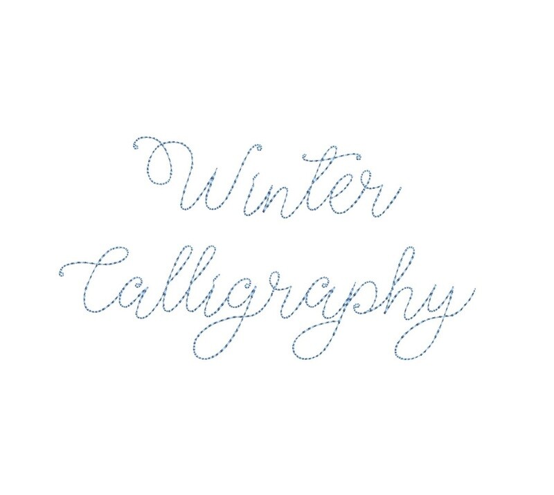 Winter Calligraphy Bean Stitch ESA font