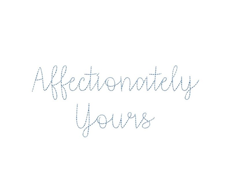 Affectionately Yours Bean Stitch ESA font