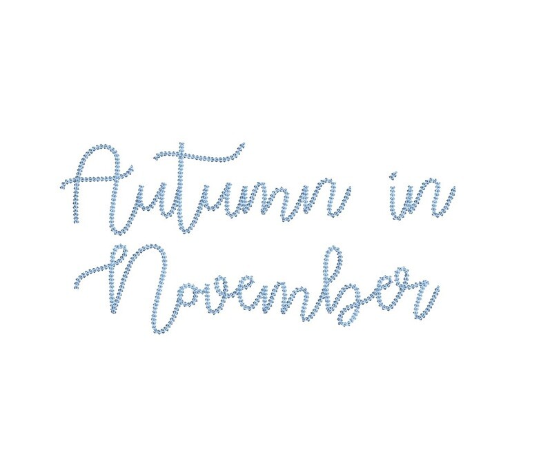 Autumn in November Chain Stitch ESA font