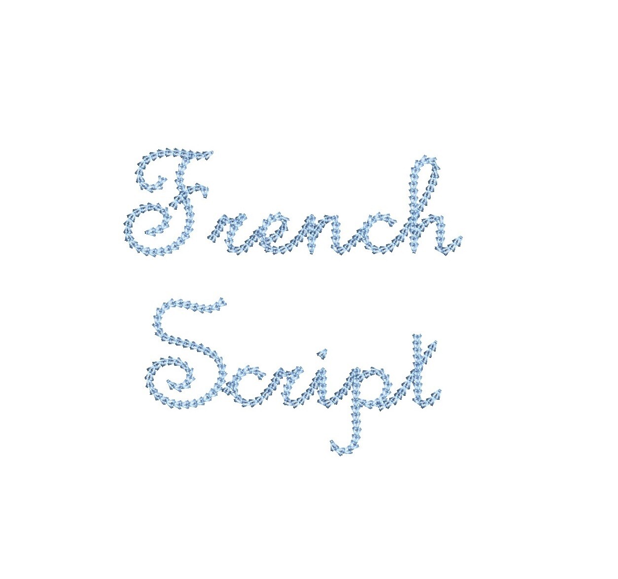 French Script Chain Stitch ESA font