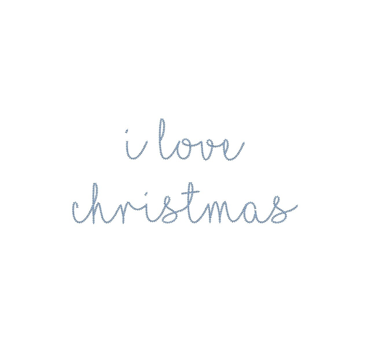 I Love Christmas Chain Stitch ESA font