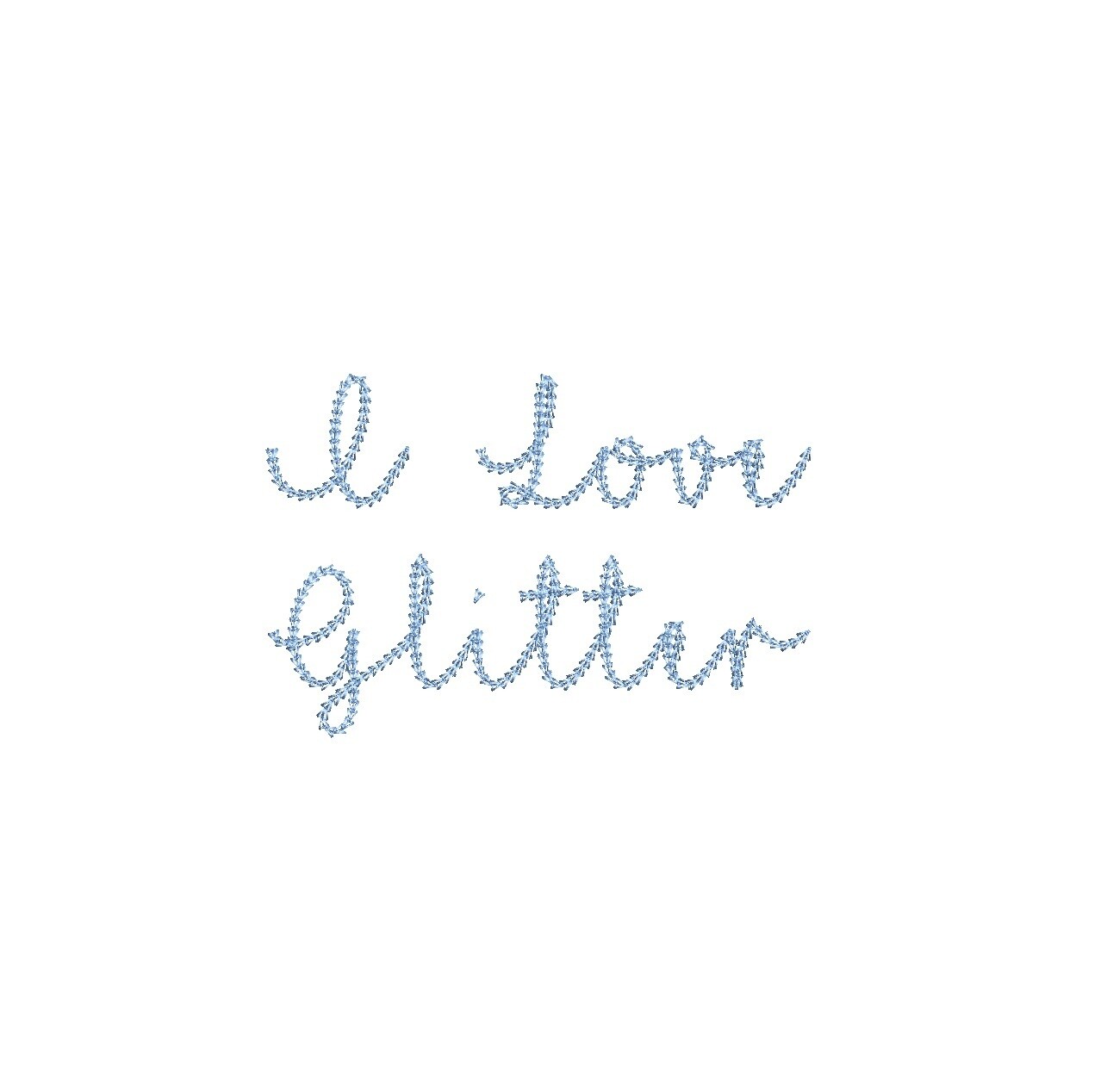 I Love Glitter Chain Stitch ESA font