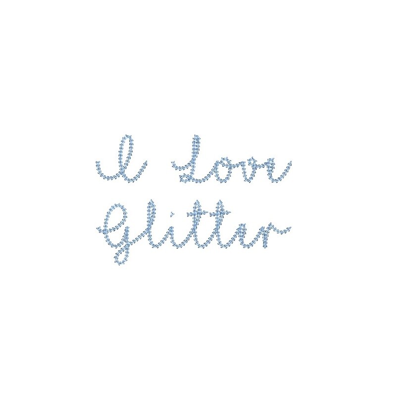 I Love Glitter Chain Stitch ESA font