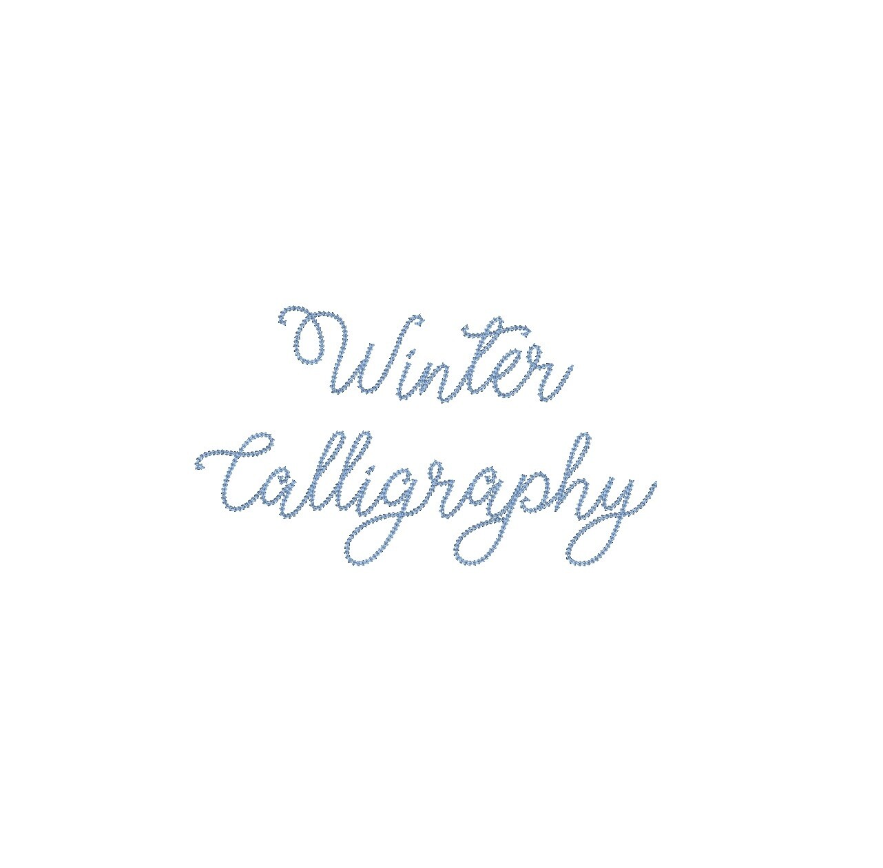 Winter Calligraphy Chain Stitch ESA font