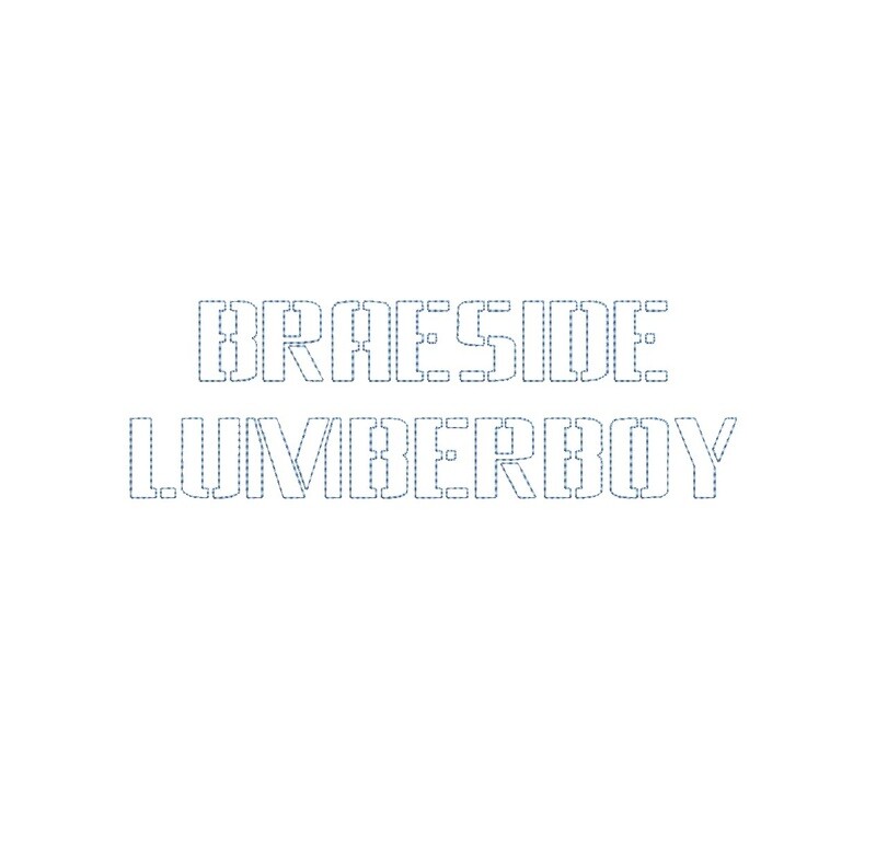 Braeside Lumberboy Bean Stitch Outline ESA font