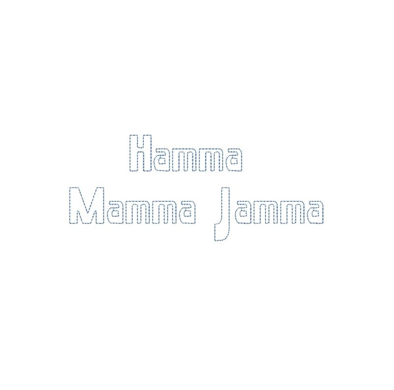 Hamma Mamma Jamma Bean Stitch Outline ESA font