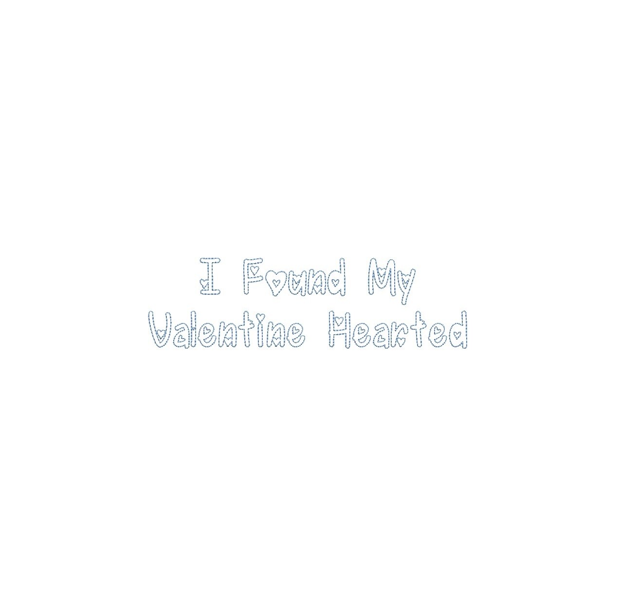 I Found My Valentine Bean Stitch Outline ESA font
