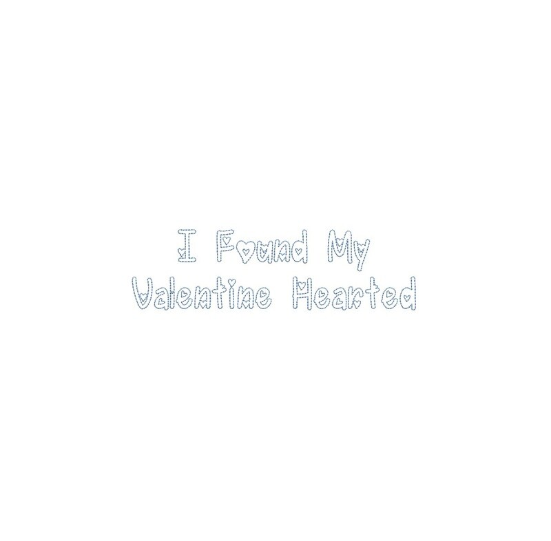 I Found My Valentine Bean Stitch Outline ESA font