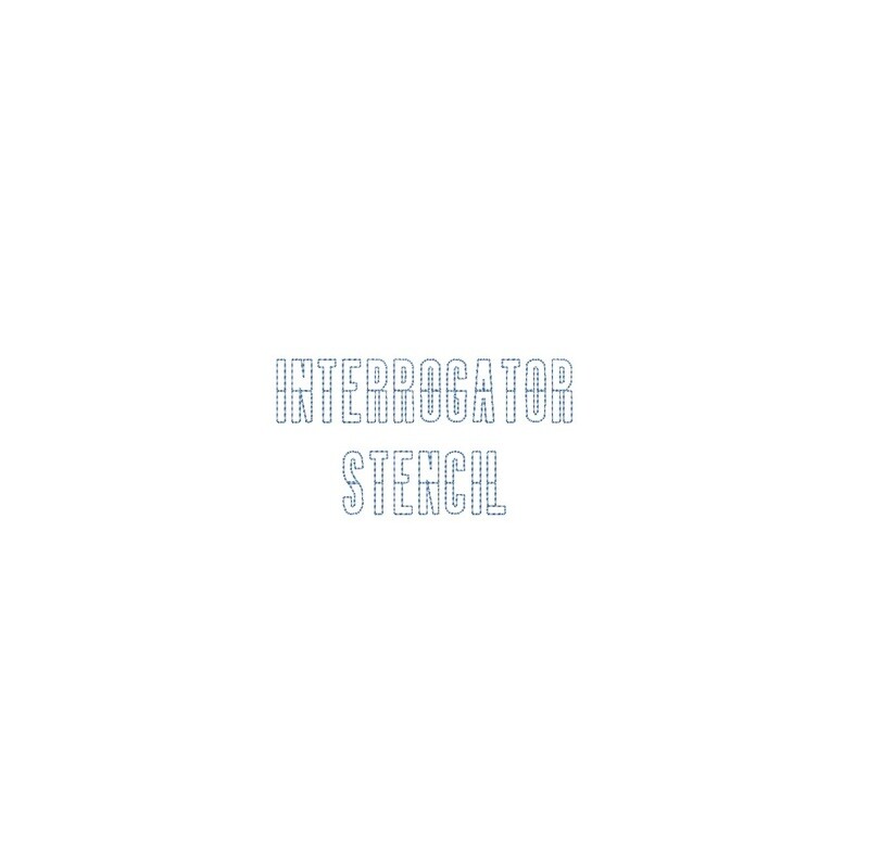 Interrogator Stencil Bean Stitch Outline ESA font