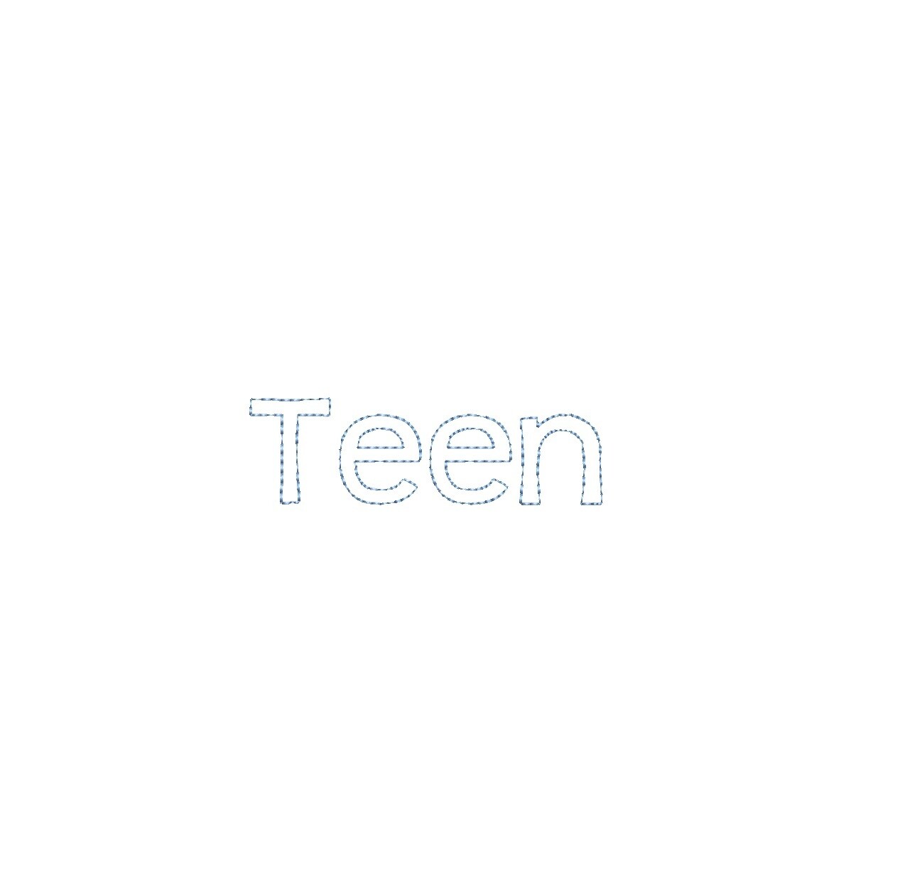Teen Bean Stitch Outline ESA font