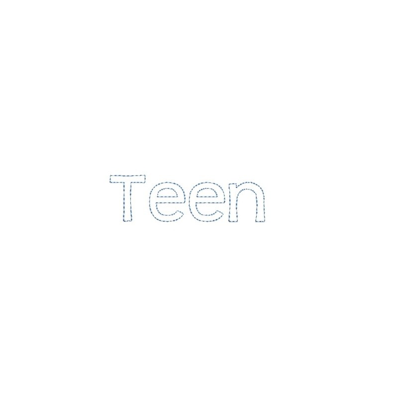 Teen Bean Stitch Outline ESA font