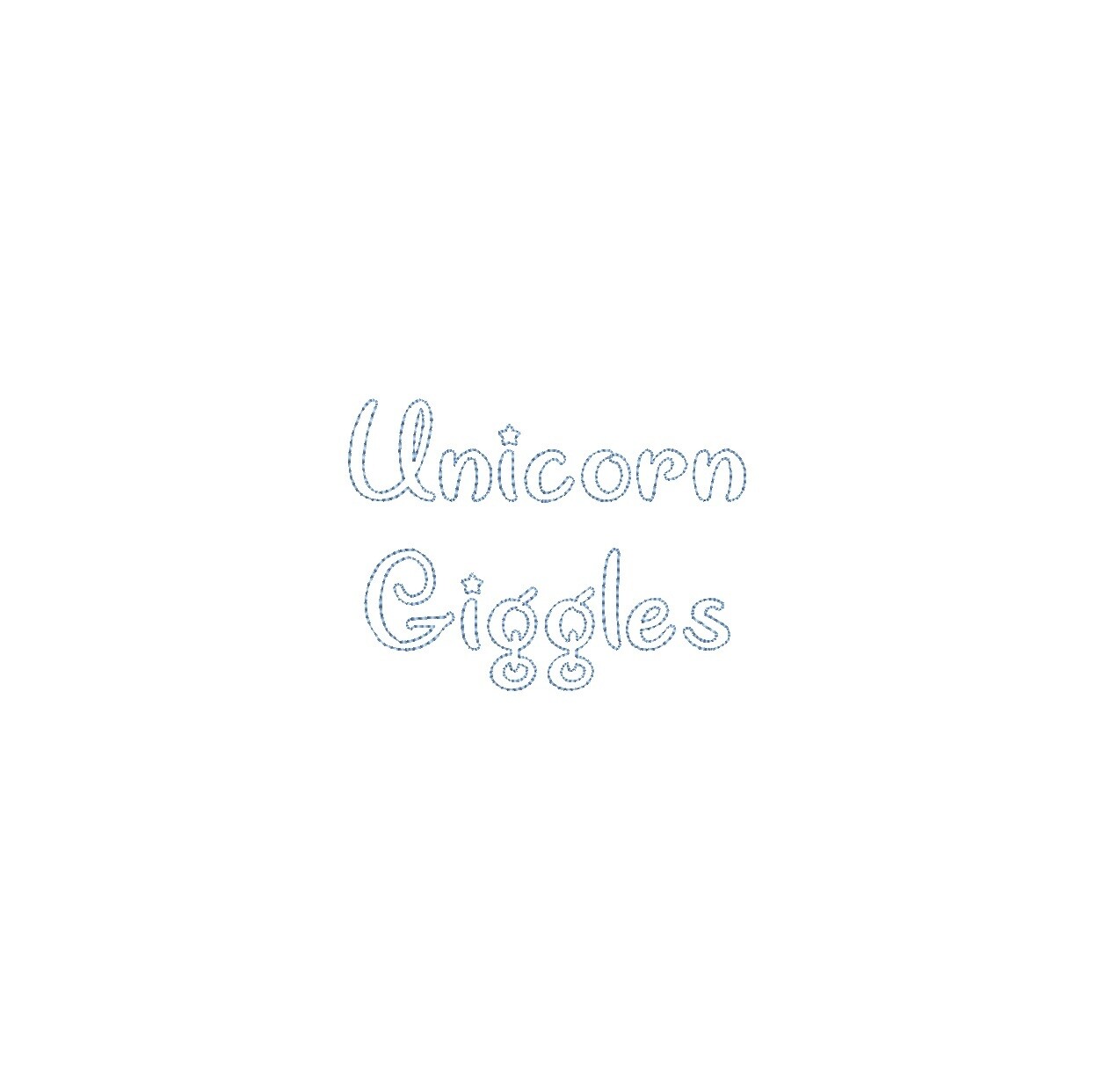 Unicorn Giggles Bean Stitch Outline ESA font