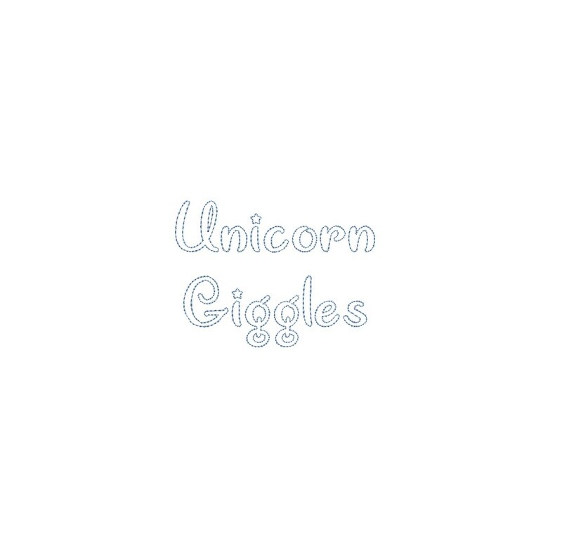 Unicorn Giggles Bean Stitch Outline ESA font