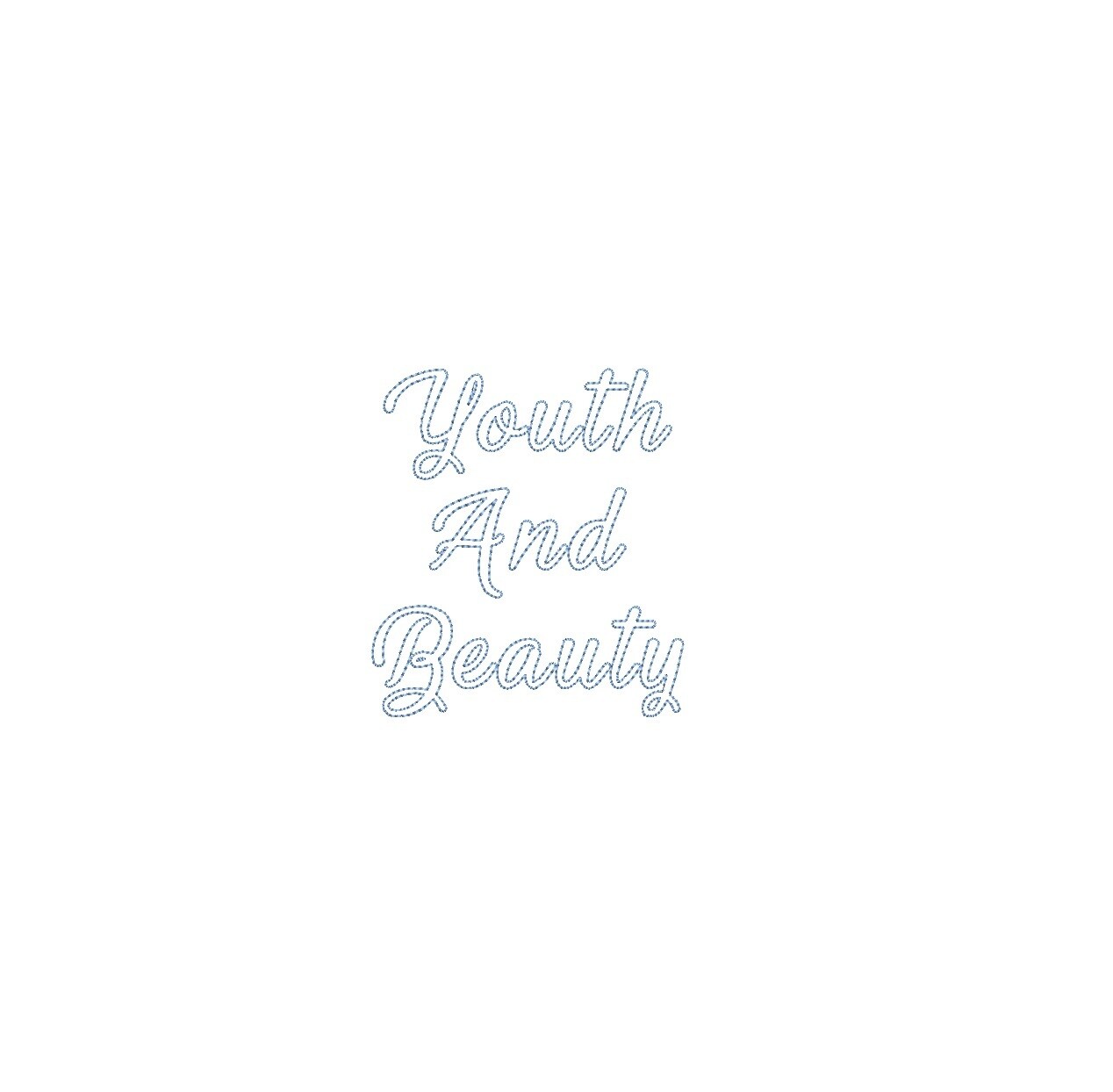 Youth and Beauty Bean Stitch Outline ESA font