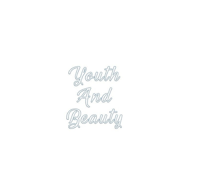 Youth and Beauty Bean Stitch Outline ESA font