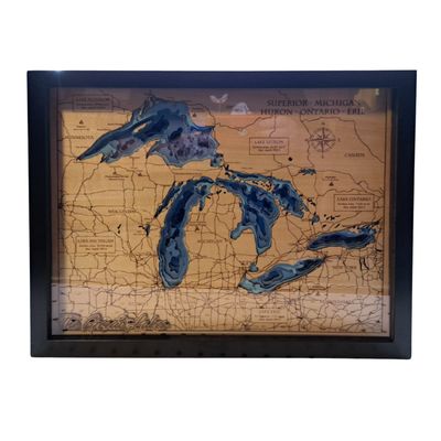 Great Lakes Bathymetric Map