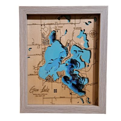 Gun Lake, MI  Bathymetric Map