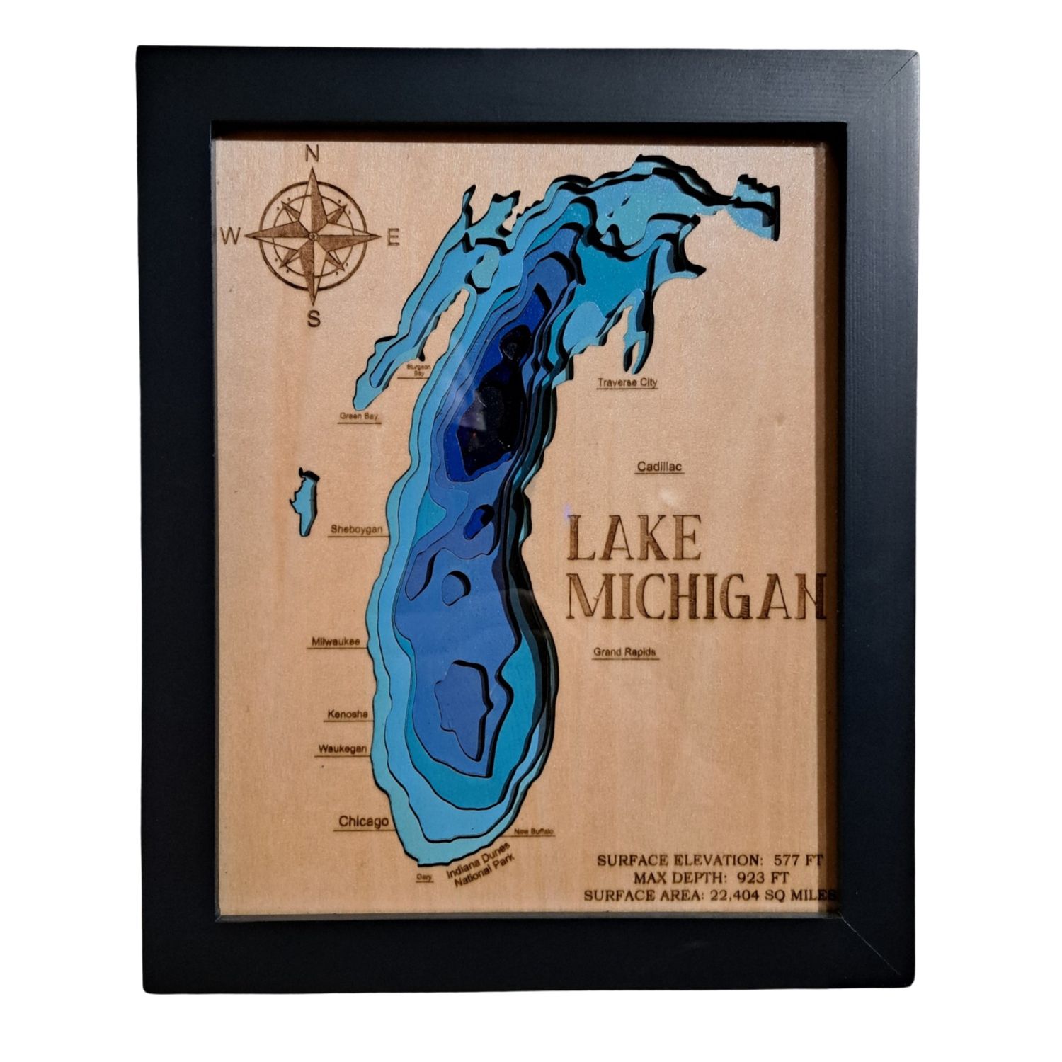 Lake Michigan Bathymetric Map