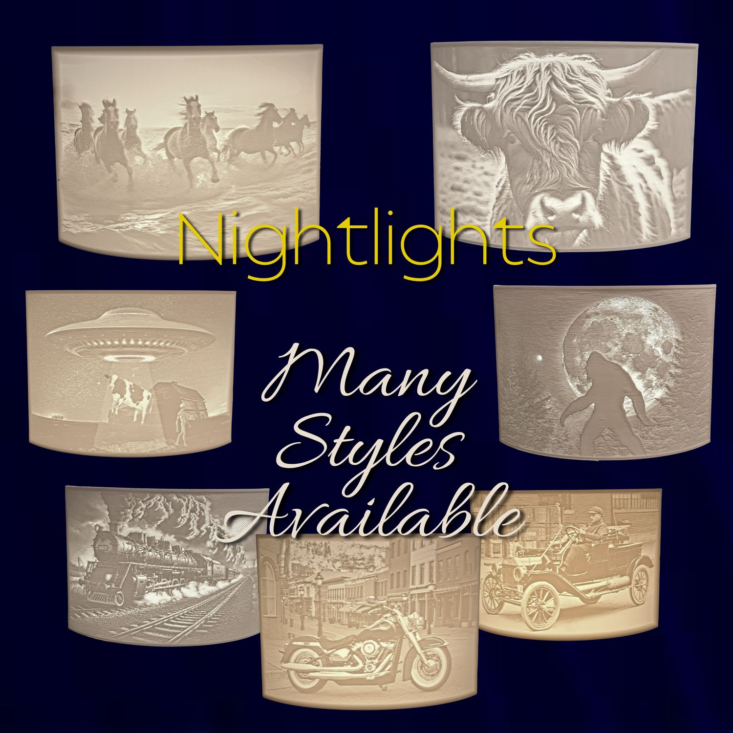3D Printed Lithophane Nightlight – Ready-Made Stock Image – Dusk to Dawn Sensor