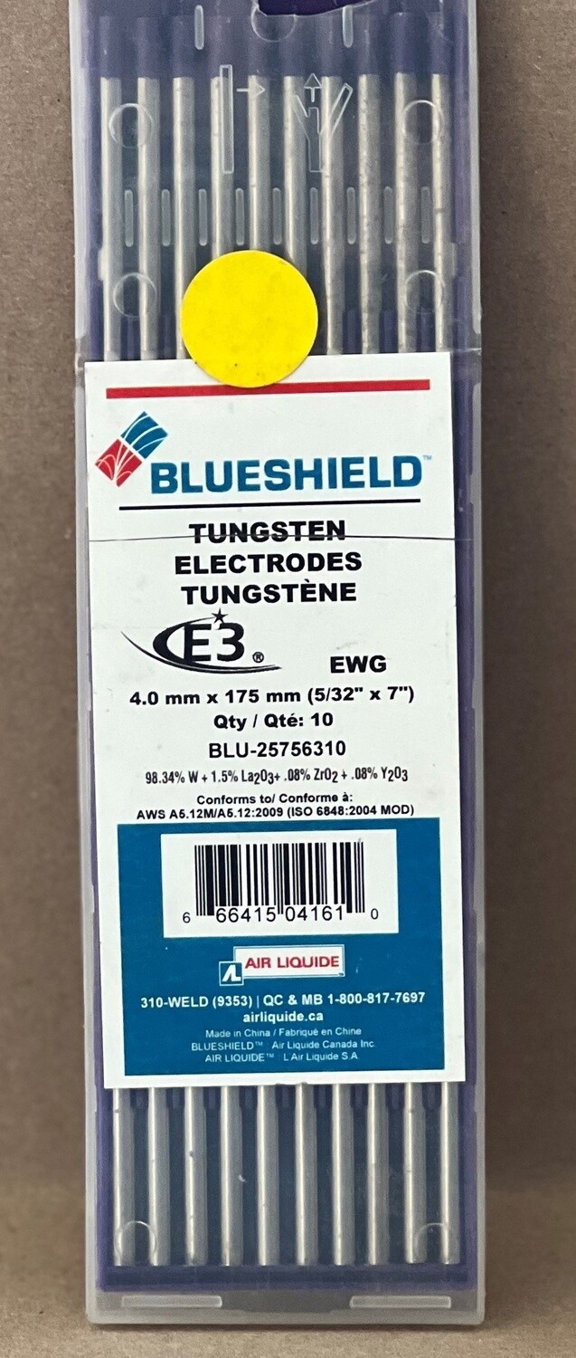 Blueshield Tungsten Electrodes 4mmx175mm