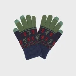 GLOVES O/S NAVY GREEN WOMENS