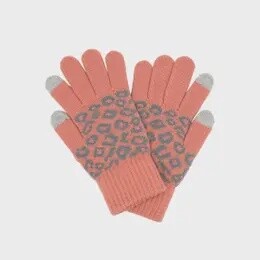 GLOVES PINK LEOPARD WOMENS O/S
