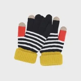 GLOVES BLACK STRIPE O/S WOMENS