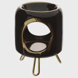 OIL BURNER CERAMIC ROUND WITH GOLD FEET