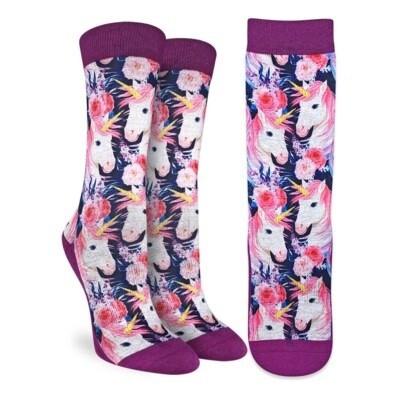 SOCKS WOMENS UNICORN FLOWERS