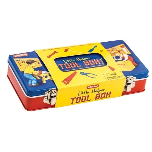 TIN TOOL BOX WITH TOOLS