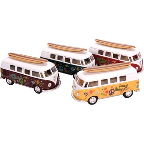 VW BUS WITH SURFBOARD DIECAST