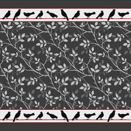 TEA TOWEL BIRDS BLACK PORTUGAL