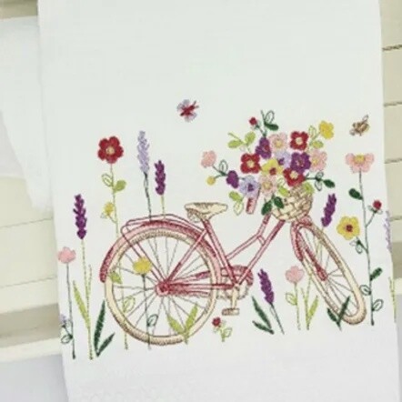 TEA TOWEL BICYCLE FLORAL COTTON PORTUGAL