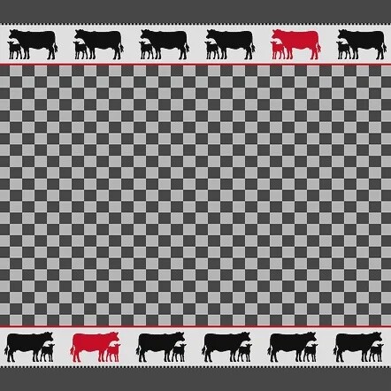 TEA TOWEL COW BLK/RED PORTUGAL