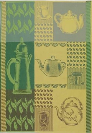 TEA TOWEL JACQ TEAPOT YELLOW