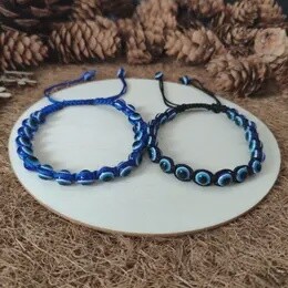 BRACELET BLACK EVIL EYE BRAIDED