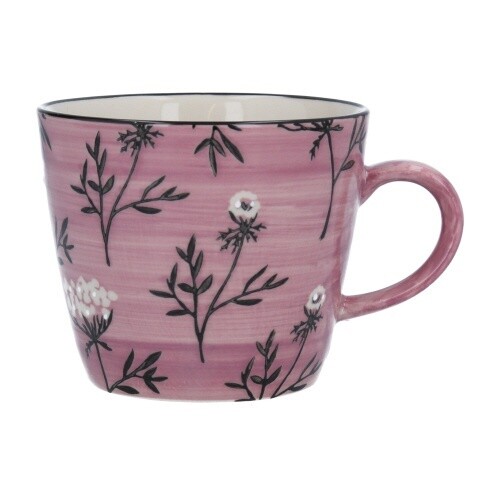 MUG CERAMIC DUSKY MAUVE COW PARSLEY