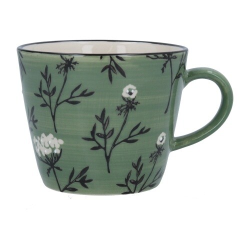 MUG CERAMIC GREEN COW PARSLEY