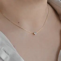 NECKLACE 18K SOLITARE CZ