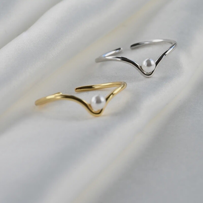 RING DAINTY PEARL SILVER