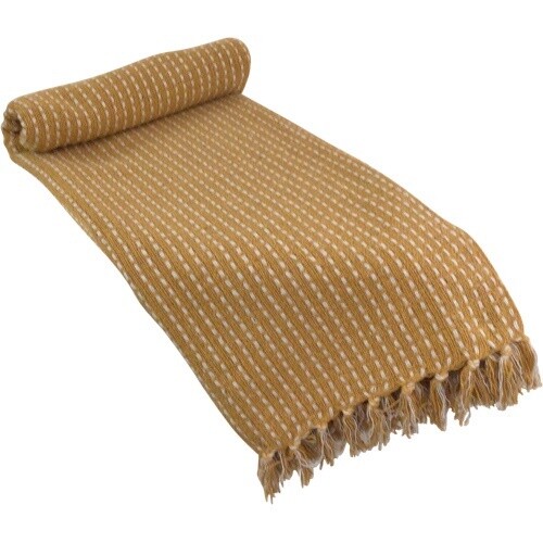 THROW MUSTARD COTTON 50X60