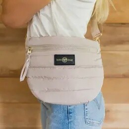 camilla Quilted Cross body sling bag IVORY