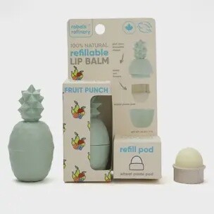REBELS REFINERY 2 PACK REFILLABLE LIP BALM FRUIT PUNCH
