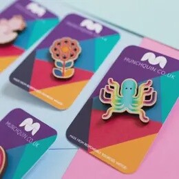 WOODEN OCTOPUS BADGE