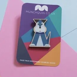 WOODEN SCHNAUZER BADGE