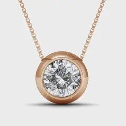 ROSE GOLD AND CRYSTAL MOON PENDANT