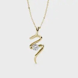 GOLD CRYSTAL SPIRAL PENDANT NECKLACE