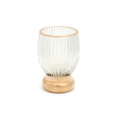 RIBBED GOLD AND GLASS VASE