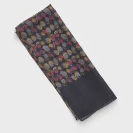 SILK SCARF EARL NAVY